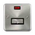Front view of Click Deco Plus Satin Chrome 13A Unswitched Spur with Neon