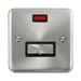 Front view of Click Deco Plus Satin Chrome 13A Unswitched Spur with Neon