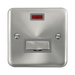 Front view of Click Deco Plus Satin Chrome 13A Unswitched Spur with Neon