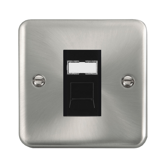 Click Deco Plus Satin Chrome Cat5e Data Socket DPSCRJ45BK