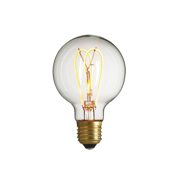 NUD Clear Double Loop Filament Globe Lamp 80mm