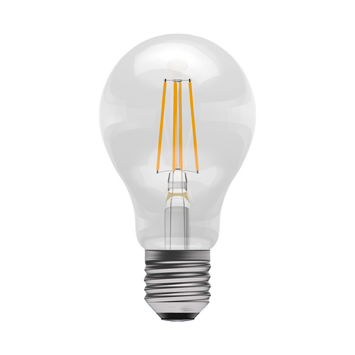 Filament light lbulb on a white background