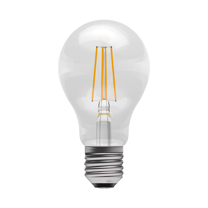 Filament light lbulb on a white background