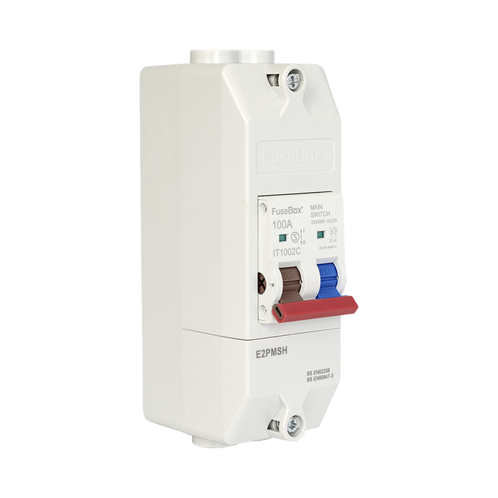 FuseBox 2 Pole 100A Main Switch Enclosed IP20 E2PMSH
