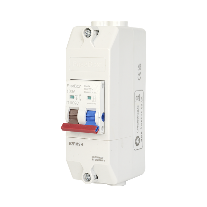 FuseBox 2 Pole 100A Main Switch Enclosed IP20 E2PMSH