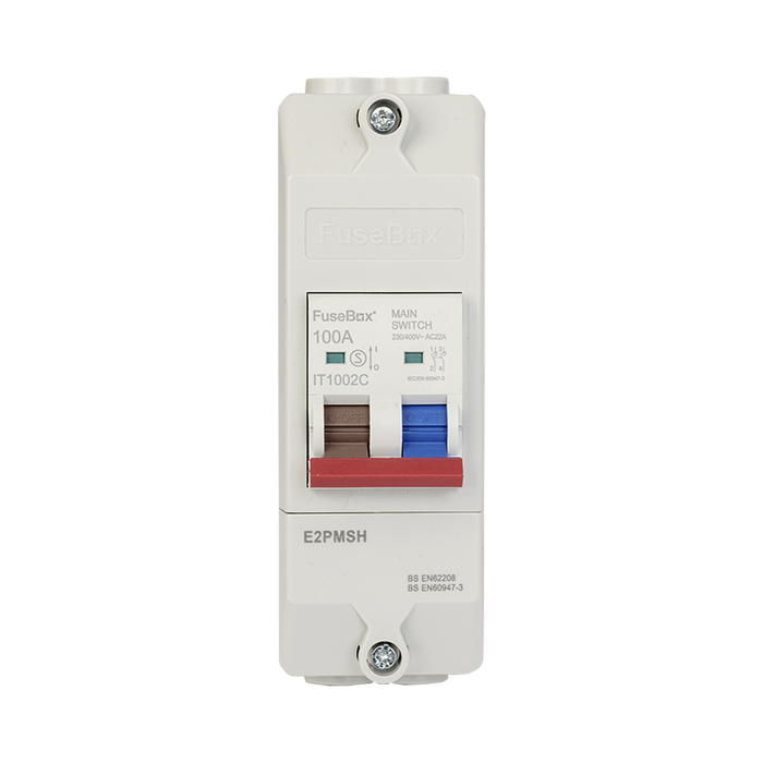 FuseBox 2 Pole 100A Main Switch Enclosed IP20 E2PMSH