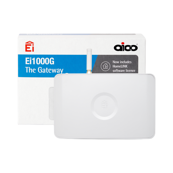 Aico EI1000G product shown in front of its retail packaging