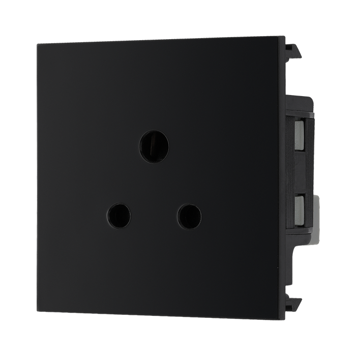 BG Electrical Black 2A Round Pin Unswitched Socket Euro Module EM2ASB - view 2