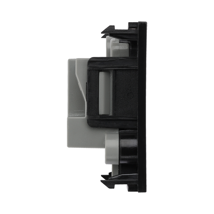 BG Electrical Black 2A Round Pin Unswitched Socket Euro Module EM2ASB - view 4
