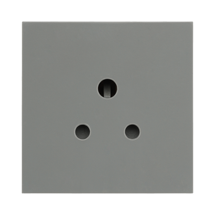 BG Electrical Grey 2A Round Pin Unswitched Socket Euro Module EM2ASG - view 1