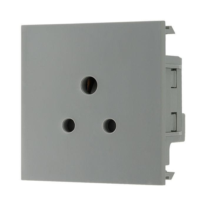 BG Electrical Grey 2A Round Pin Unswitched Socket Euro Module EM2ASG - view 2