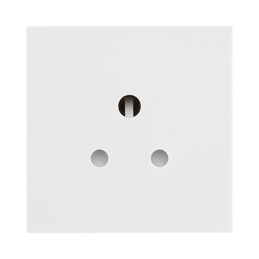 2A Round Pin Unswitched Socket Module – White