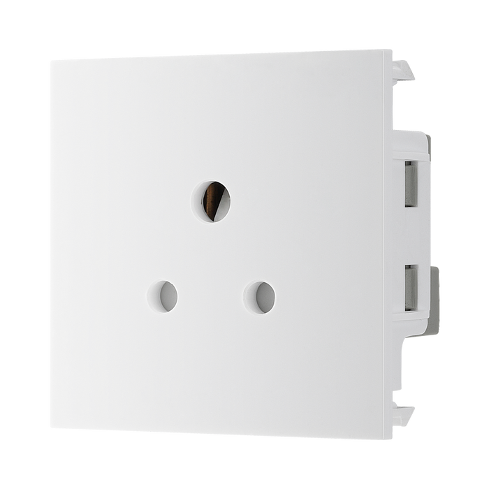 BG Electrical White 2A Round Pin Unswitched Socket Euro Module EM2ASW - view 2