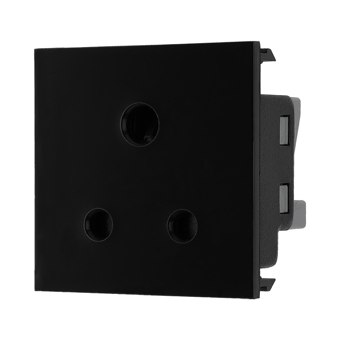 BG Electrical Black 5A Round Pin Unswitched Socket Euro Module EM5ASB - view 2