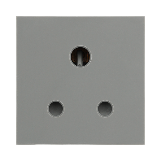 5A Round Pin Unswitched Socket Module – Grey