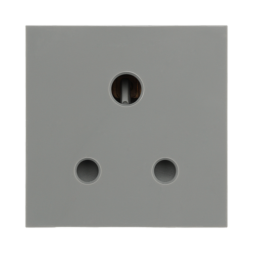 BG Electrical Grey 5A Round Pin Unswitched Socket Euro Module EM5ASG - view 1