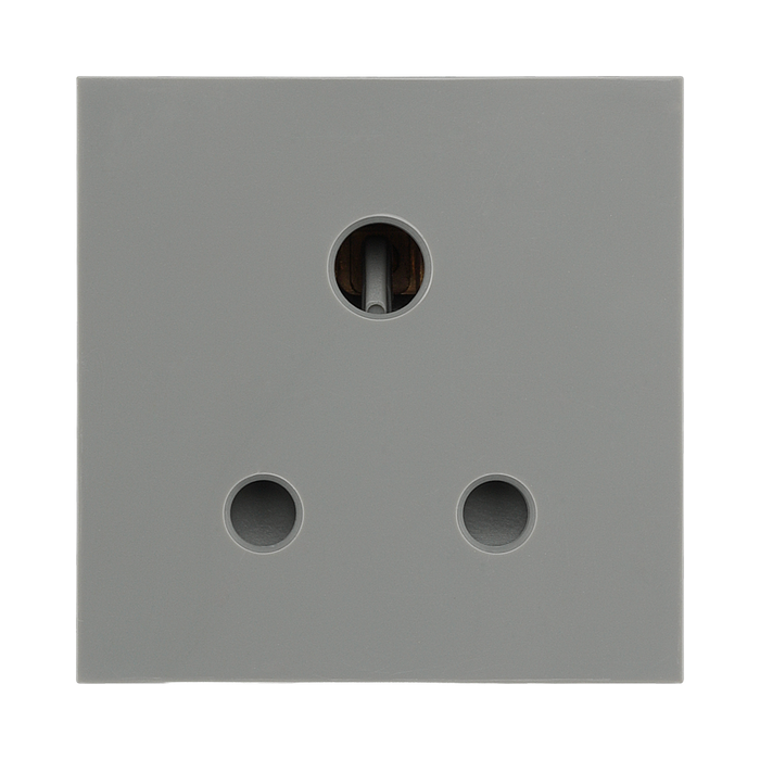 BG Electrical Grey 5A Round Pin Unswitched Socket Euro Module EM5ASG - view 1