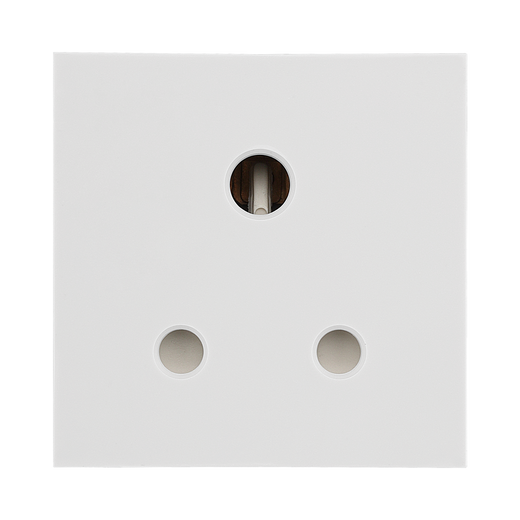 5A Round Pin Unswitched Socket Module – White