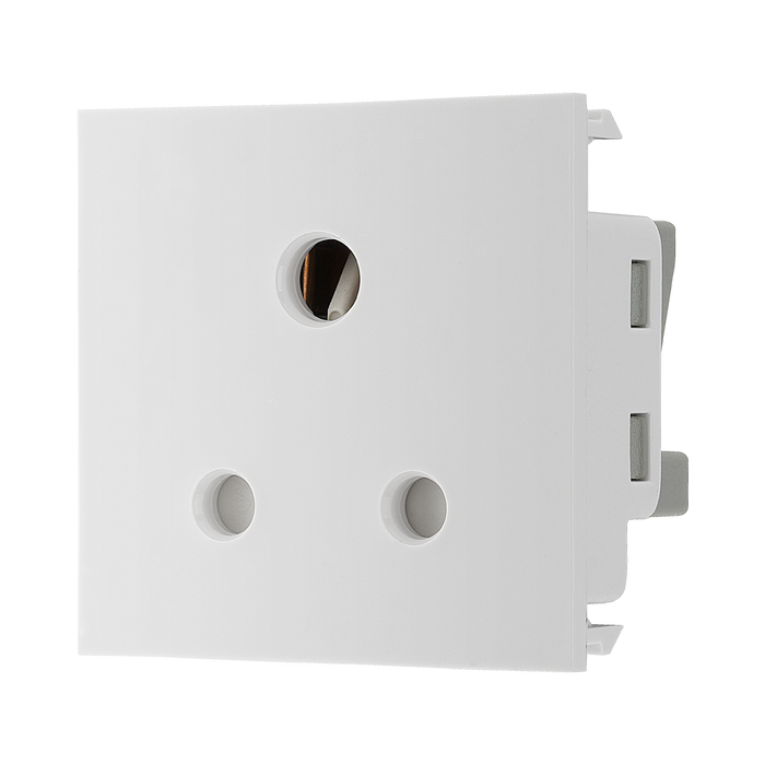 BG Electrical White 5A Round Pin Unswitched Socket Euro Module EM5ASW - view 2
