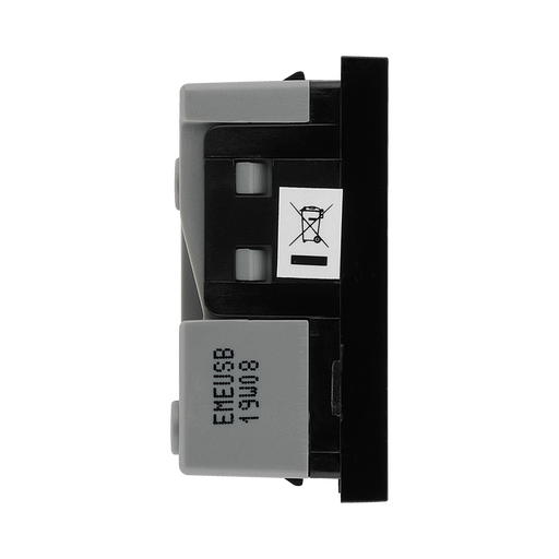 BG Electrical Black 16A 2 Pin Euro Socket Module EMEUSB - view 1