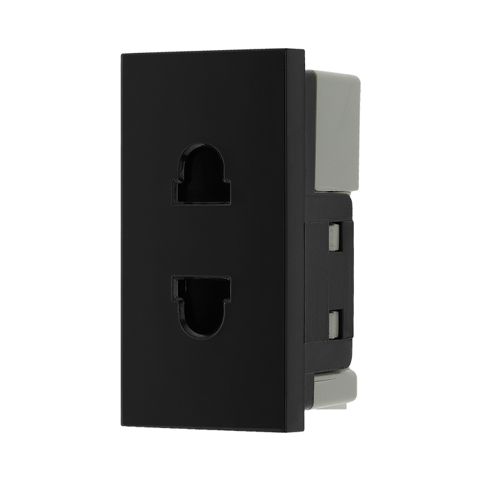 BG Electrical Black 16A 2 Pin Euro Socket Module EMEUSB - view 4