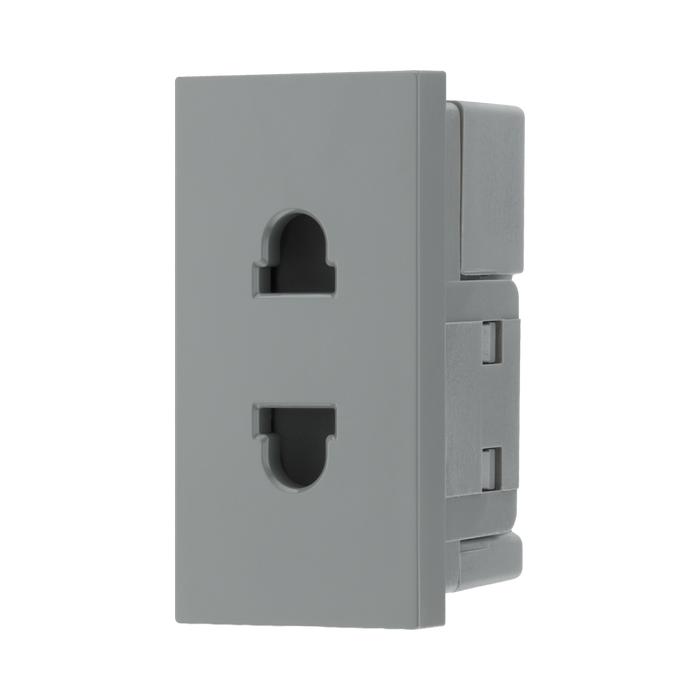 BG Electrical Grey 16A 2 Pin Euro Socket Module EMEUSG - view 4