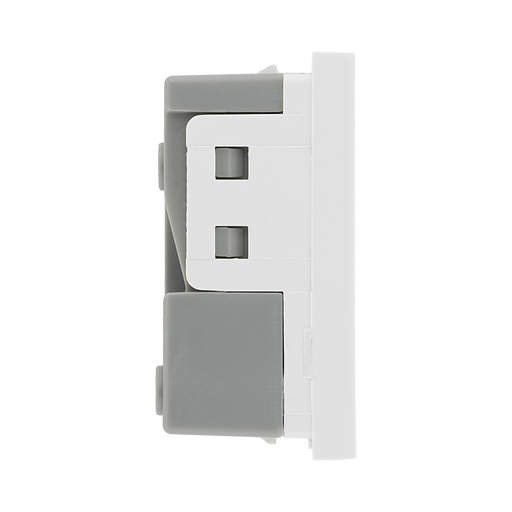 BG Electrical White 16A 2 Pin Euro Socket Module EMEUSW - view 1