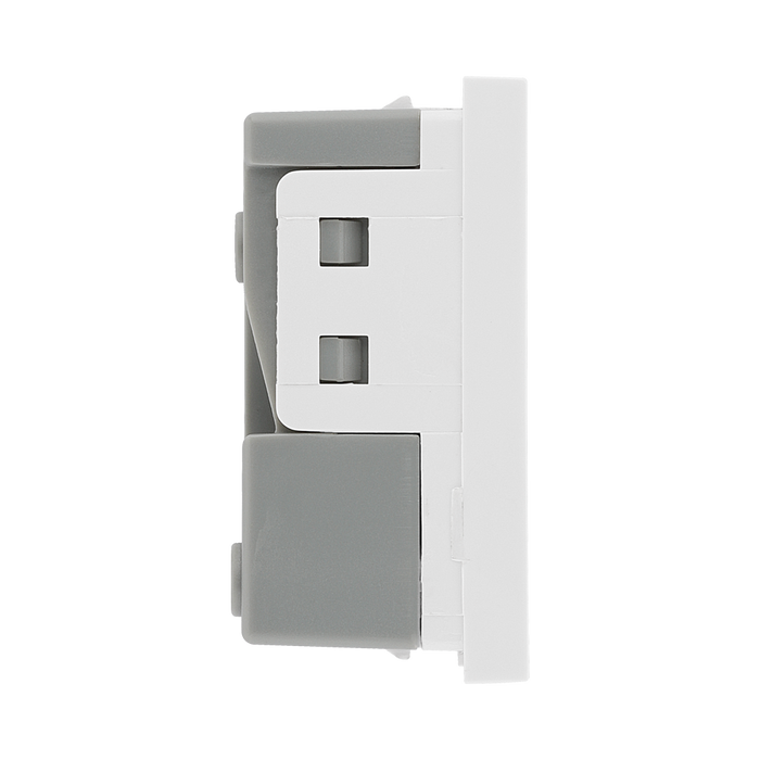 BG Electrical White 16A 2 Pin Euro Socket Module EMEUSW - view 1
