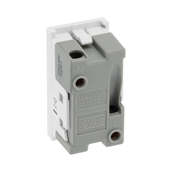 BG Electrical White 16A 2 Pin Euro Socket Module EMEUSW - view 2