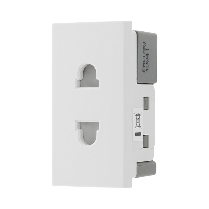 BG Electrical White 16A 2 Pin Euro Socket Module EMEUSW - view 4