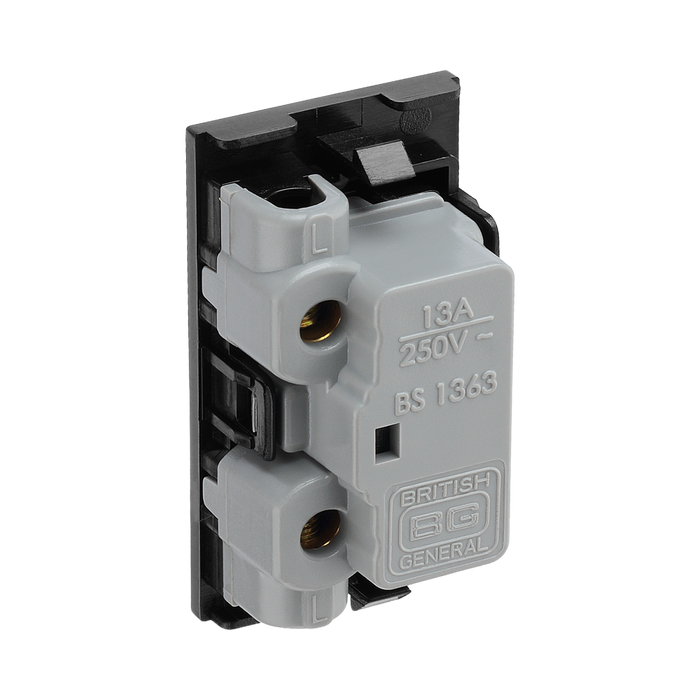 BG Electrical Black 13A Fused Euro Module EMFUSEB - view 4