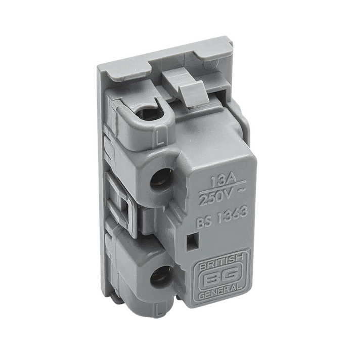 BG Electrical Grey 13A Fused Euro Module EMFUSEG - view 3