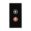 BG Electrical Twin RCA Outlet Module – Black – view 1