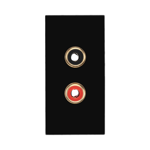 BG Electrical Twin RCA Outlet Module – Black – view 1