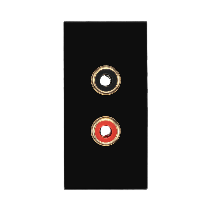 BG Electrical Twin RCA Outlet Module – Black – view 1