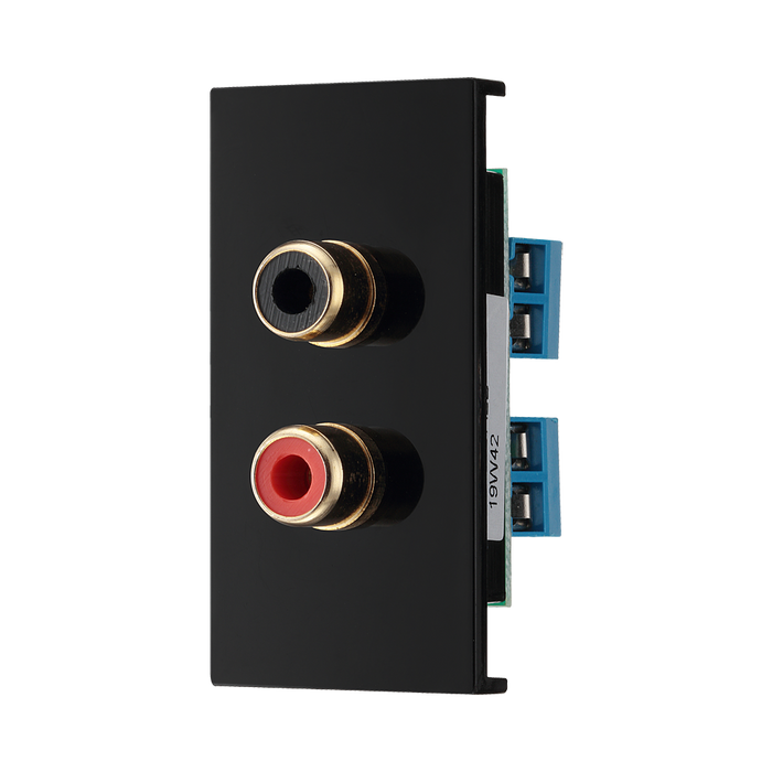 BG Electrical Twin RCA Outlet Module – Black – view 2