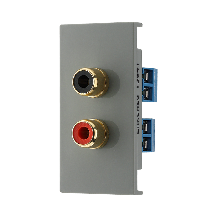 BG Electrical Twin RCA Outlet Module – Grey – view 2