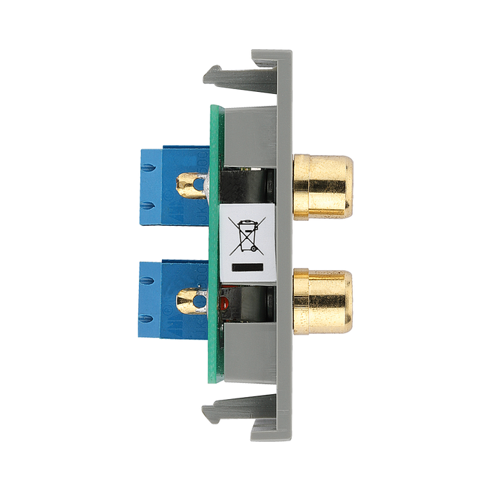 BG Electrical Twin RCA Outlet Module – Grey – view 3