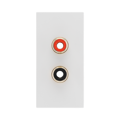 BG Electrical Twin RCA Outlet Module – White – view 1