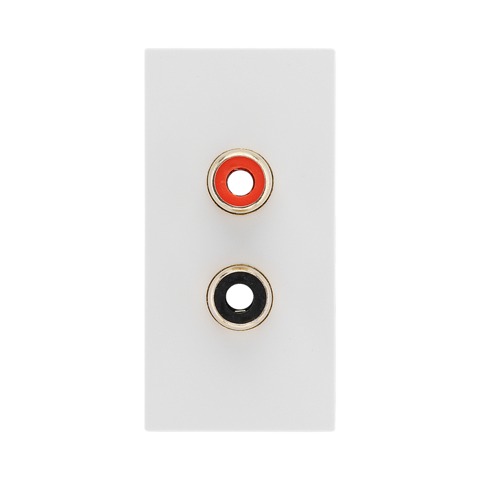 BG Electrical Twin RCA Outlet Module – White – view 1