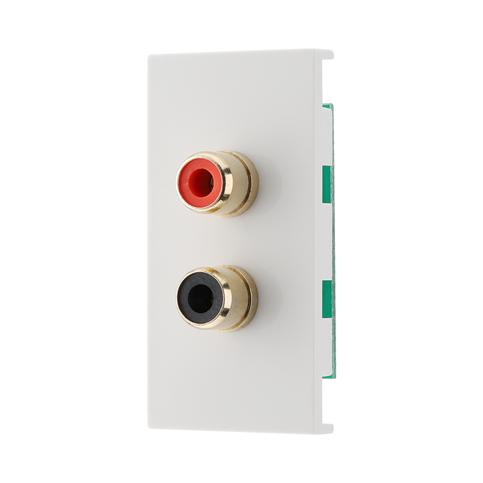 BG Electrical Twin RCA Outlet Module – White – view 2