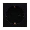BG Electrical EMSCHSB 16A Schuko Unswitched Socket Module – Black – front view