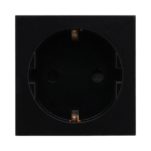 16A Schuko Unswitched Socket Module – Black