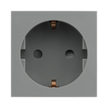 BG Electrical EMSCHSG 16A Schuko Unswitched Socket Module – Grey – front view