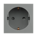 BG Electrical EMSCHSG 16A Schuko Unswitched Socket Module – Grey – front view