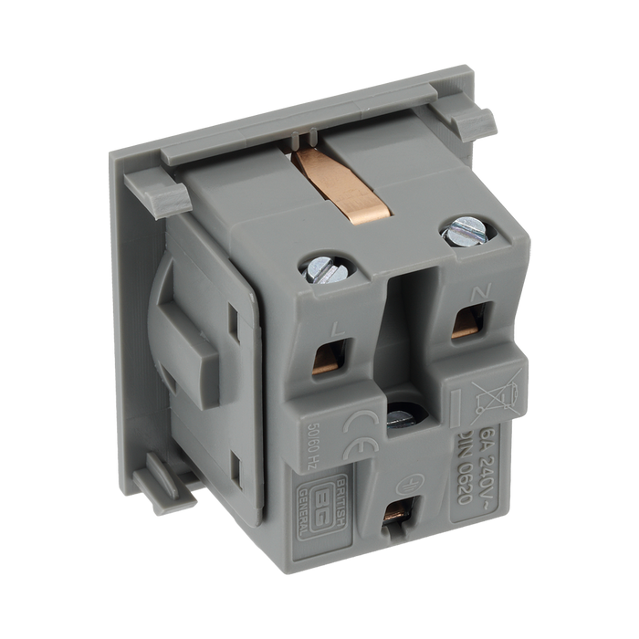 BG Electrical Grey 16A Schuko Euro Socket Module EMSCHSG - view 2
