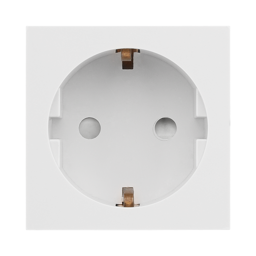 16A Schuko Unswitched Socket Module – White