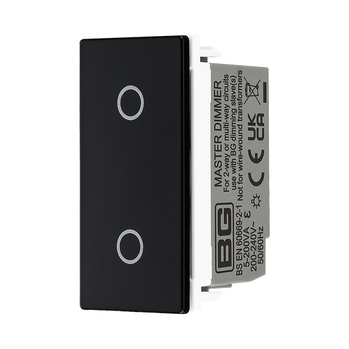 BG Electrical Black Touch LED Dimmer Master Euro Module EMTDMB - view 2
