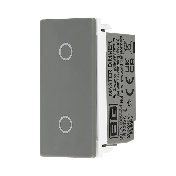 BG Electrical Grey Touch LED Dimmer Master Euro Module EMTDMG - view 2