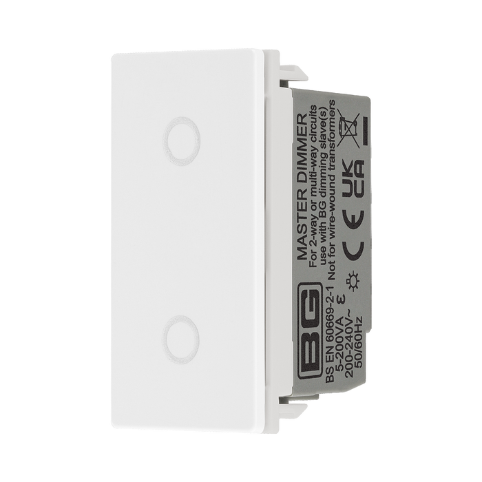 BG Electrical PC White Touch LED Dimmer Master Euro Module EMTDMPCWH - view 2